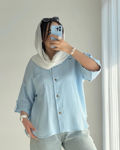 شومیز دخترانه کولر دار میکا
