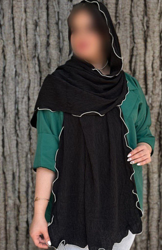 شال پلیسه دخترانه لبه دالبر مرواریدی