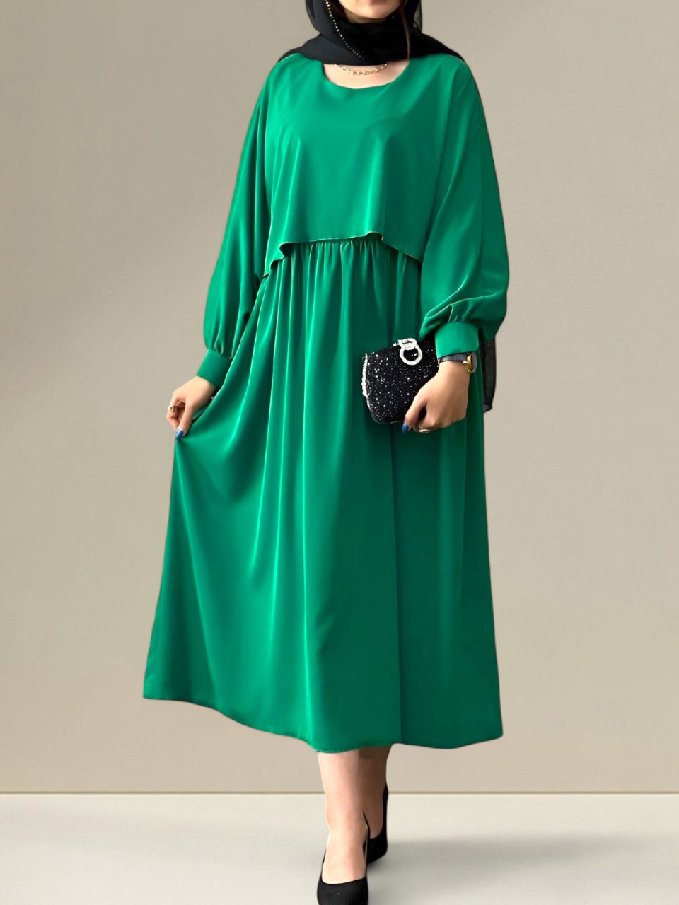 مانتو پیراهنی دخترانه دوتیکه وصل به هم الیزه