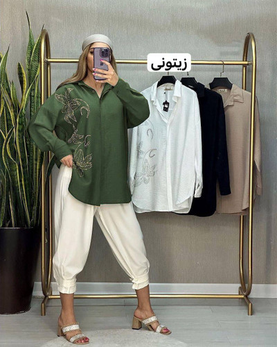 شومیز مانتویی دخترانه سه گل