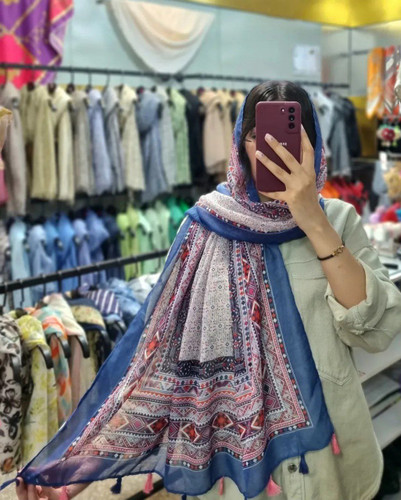شال نخی دخترانه منگوله دار وارداتی