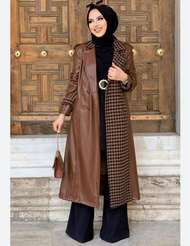 لباس پاییزه چرم بلند دخترانه الماس