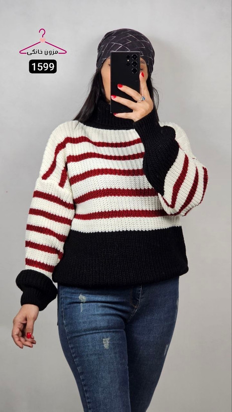 پلیور یقه اسکی دخترانه سایز بزرگ