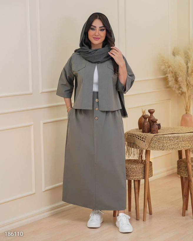 کراپ کت دامن زنانه شالین