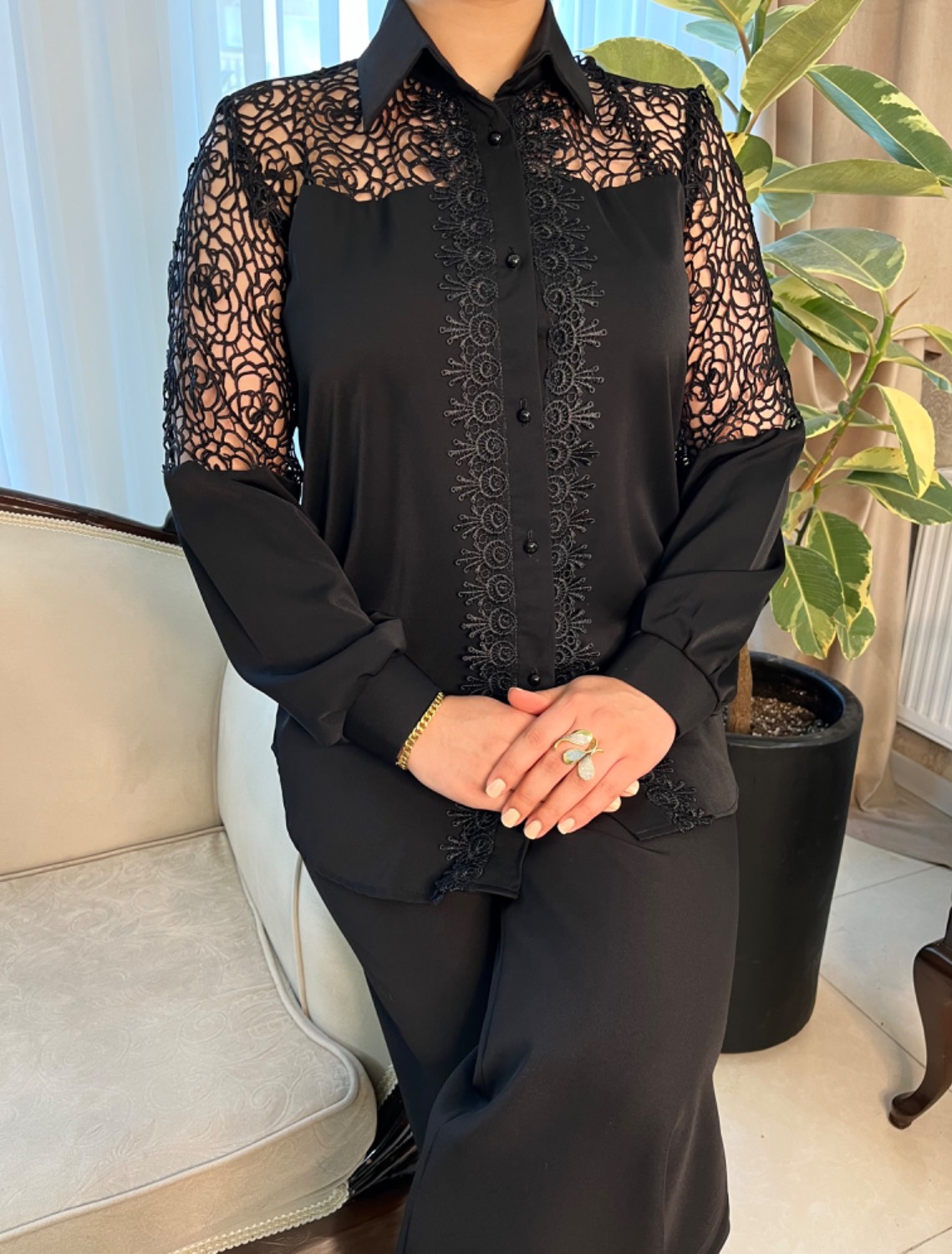 شومیز مجلسی زنانه گیپور نازگل
