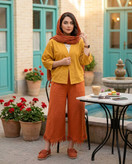 ست رویه جلو باز زنانه مدل بنفشه