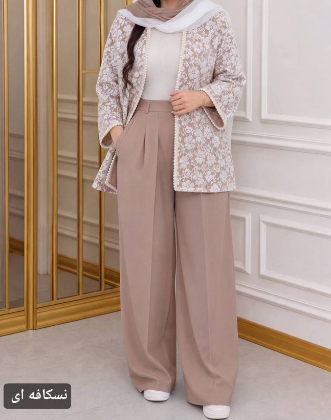 مانتو شلوار زنانه توردار
