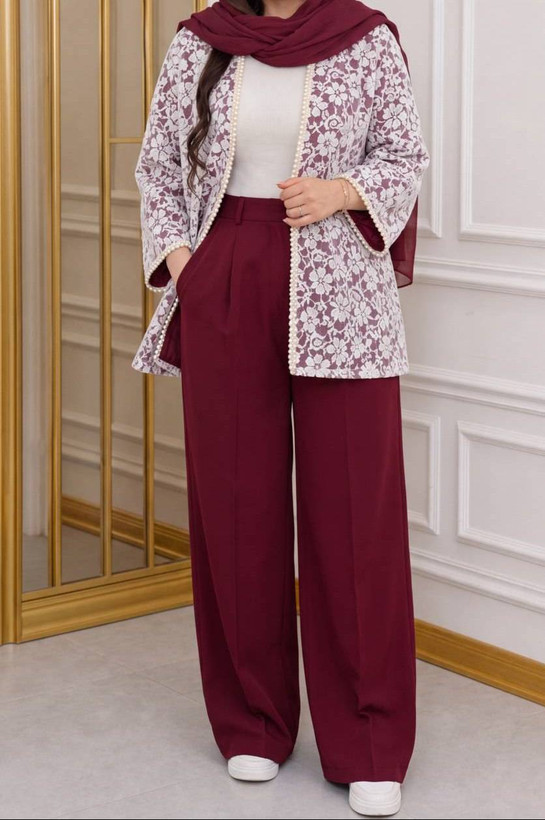 مانتو شلوار زنانه توردار