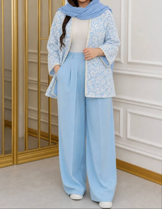مانتو شلوار زنانه توردار