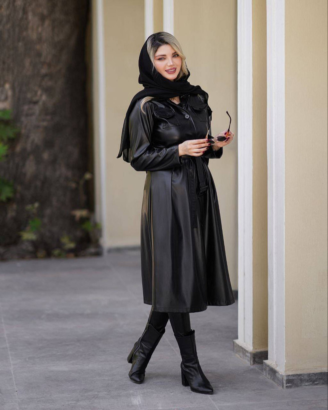 پالتو چرم بلند زنانه مدل رها