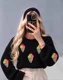 کراپ دخترانه بافت طرح بستنی